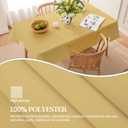 BYDOLL Table Cloth Champagne 70x108 Inch Tablecloth for 8 Foot Rectangle Tables Outdoor Washable Wrinkle Free and Spillproof Polyester Tablecloth for Festival Camping Picnic Party Cover