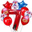 Cartoon Hero 40 Inch Red and Blue Spider Theme Number Foil Birthday Decoration Balloons, Cartoon Party Birthday Supplies, Number large Balloons for Spider Theme Party (7)