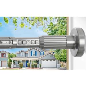 ZipGlo Tension Curtain Rod，40-166IN(3.33-13.83Ft) One-Click Fast Extension Rod Easy to Install Silver Long Outdoor Curtain Rods No Drilling Never Rust for Window or Shower Patio Diameter 1.26 Inches