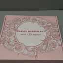 Makeup Bag with LED Lighted Mirror| Portable Makeup Organizer Train Case with 2X/3X Magnification & 3 Color Lights for Precision, Adjustable Brightness| Elegant Gift Packaging, Gift for Women, Pink (Large)