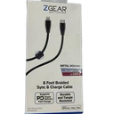 Zgear 6" Braded charge cable For Lightning USB C