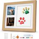 Lewrwet Dog Paw Print Kit with Fur Keepsake Keychain, Clay Paw Impression for Dogs, Easy DIY Pet Memorial Gift, Personalized Puppy Paw Print Ornament for Dog Lovers