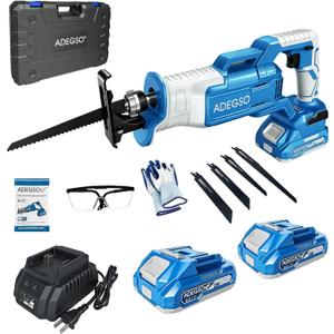 Reciprocating Saw Cordless, Battery Powered with 22.0Ah Batteries & 4 Blades, High Power Saw with Long Runtime, Portable Variable Speed Electric Saw for Wood/Metal/PVC/Plastic Cutting