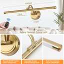 Picture Light for Wall, Dimmable Battery Operated Art Light, Picture Frame Light with Remote & Timer, Cordless Wall Sconce with 3 Colors Temperature for Pantings, Photo Gallery(Brass, 23.6inch)