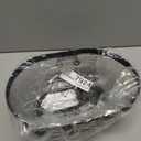 Metal Mesh Steel Basket, Oval Metal Wire Storage Organizer Baskets Multi Functional Kitchen Baskets Countertop Fruit Baskets Garden Harvest Basket for Kitchen Picnic Decor Cabinet Home, Black