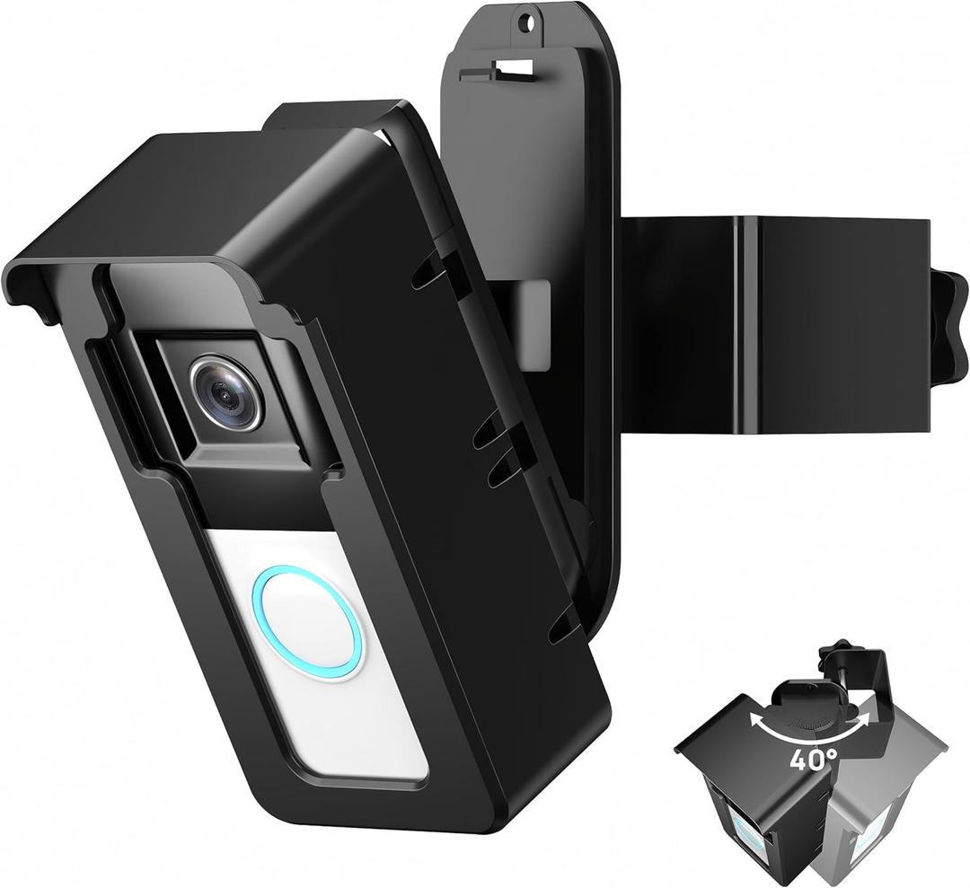 Ring Doorbell Mount No Drill: Blink DoorBell Camera Adjustable Angle Holder - Anti Theft Video Door Bell Mounting Bracket Door Security Apartment Essentials