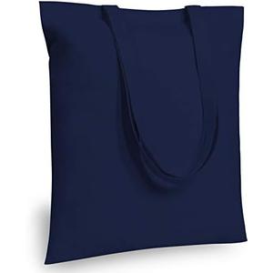 TOPDesign 6-Pack Economical 16"x15" Navy Blue Cotton Tote Bag, Lightweight Medium Reusable Grocery Shopping Cloth Bags, Suitable for DIY, Advertising, Promotion, Gift, Activity