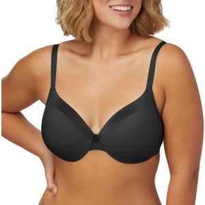 Maidenform Women's Comfort Devotion Underwire Bra, Full Coverage Convertible T-Shirt Bra (40C, Black)