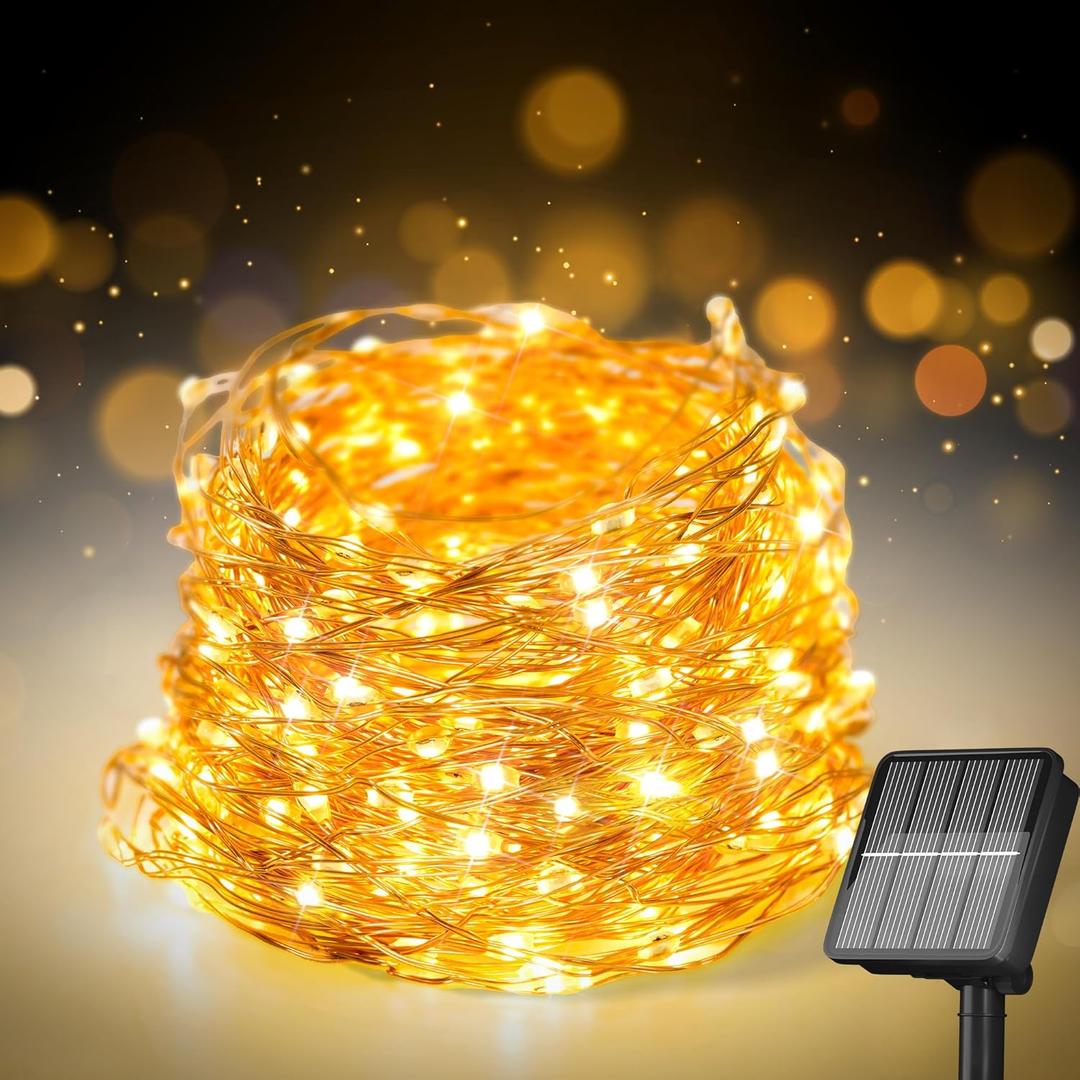 Selarlyt 200 LED 72Ft Solar String Lights for Outside, Solar Fairy Lights for Outside Waterproof with 8 Modes, Twinkle Light for Patio Tree Christmas Party Wedding Decor(Warm White) (1 Pack)