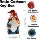 Hide a Key Outside Key Hider Outdoor Gnomes Statues Decor Hidden Key Box for Lawn Yard Hidden Spare Key Holder Lock Box(Red)
