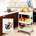 Baby Diaper Caddy Cart 3-Tier Metal Rolling Cart Nursery Storage Organizer for Baby Diapers and Newborn Essentials Storage