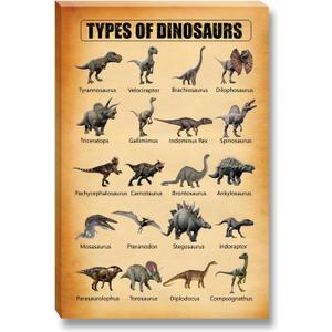 Pormipone Dinosaur Posters for Boys Room Types of Dinosaurs Wall Decor Theme Educational Poster Dinosaur Wall Art for Living Room Bedroom Bathroom Dining Room Home Decoration