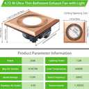 Bathroom Exhaust Fan with LED Light Vent Fans for Ceiling,Ventilation Fan Light Combo 374 CFM 1.2 Sones Quiet for Bathroom Shower Restroom Farmhouse