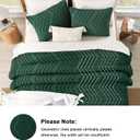 Litanika King Size Comforter Set Dark Emerald Green, 3 Pieces Lightweight Fluffy Comforter King Size Boho Tufted Comforter Bed Set Gift Choice