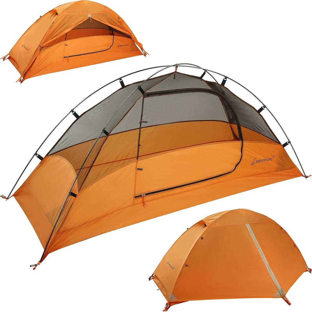 Clostnature Crux Lightweight Tent for Backpacking - 1/2/3/4 Person Ultralight Backpacking Tent, Waterproof Easy Setup Camping Tent, Hiking Tent for Outdoor, Hiking and Mountaineering (Orange)