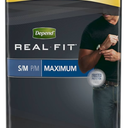 Depend Real Fit Incontinence Briefs for Men, Maximum Absorbency, S/M, Grey (28 Count)