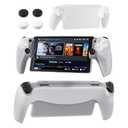 RHOTALL Silicone Protective Case Compatible for PlayStation Portal,Soft Protection Skin Cover for PS Portal Remote Player,shock absorption Anti fingerprint Shell for PS5 Portal,4 Thumb Grips-white