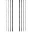 VVOKGO 48 Inches 8Pcs Steel Rebar Stakes with Chisel Point End, Heavy Duty Straight Landscpe Timber Spikes Metal Garden Camping Plant Support Garden Stakes Anti Rust Black