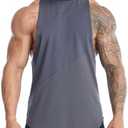 meioro Men's Workout Tank Top Mesh Patchwork Sleeveless Gym T Shirt Bodybuilding Fitness Muscle Tee Shirts (X-Large)