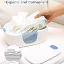 Momcozy Baby Wipe Warmer, Innovative Spring Design, Large Capacity Wipes Dispenser for 60-80pcs, Fast & Even Heating, 4 Modes of Temperature Heating Control, Diaper Wipe Warmer with Night Light, Blue