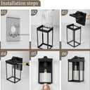 Dusk to Dawn Outdoor Wall Light Fixtures with Photocell Sensor, Front Porch Lights Waterproof, Black Exterior Wall Mount Sconce with Clear Glass for Garage Patio House, E26, OS-JJ249-BK-1PK (1-Pack, Medium)