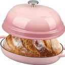 EDGING CASTING Enameled Oval Cast Iron Dutch Oven Pot with Lid, Bread Dutch Oven for Sourdough Bread Baking, Dutch Oven Bread, Bread Oven, 6QT, Pink