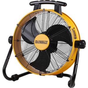 DEWALT DXF1840 Floor Fan, Industrial Fans, 18 Inch High Velocity Fan with 3-Speed Heavy Duty Air Circulator and 180 Adjustable Tilt, Large Electric Metal Rotating Garage Fan, Drum fan for Work, Yellow