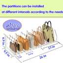 Purse Organizer for Closet, Sleek Transparent Acrylic Shelf Dividers, Adjustable Bag Organizer with 8 Baffles + 1 Hat Stand for Handbags & Baseball Caps