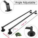 MYOYAY Corner Garment Rod 34 inches 2 Pack Industrial Pipe Clothes Hanging Bar For Corner Angle Adjustable Wall Mounted Clothes Rack Black Space Saving Metal Dryer Rails
