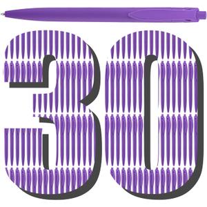 Aozora Pens Bulk 30 Pack Click Pens No Bleed Wholesale Retractable Ballpoint Pens Medium Point,Smooth Ink Pens for Journaling School Office Supplies 1.0MM (Purple Ink)