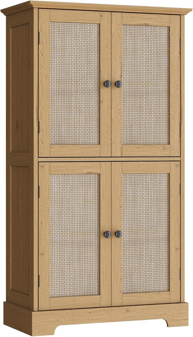 ChooChoo Bathroom Floor Cabinet with Adjustable Shelves, 11.81"D x 23.62"W x 43.31"H