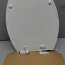 Mayfair Cassel Slow Close Toilet Seat, Easy Clean, Non Slip Premium Wood Seat, Easy Install, Made in USA, Elongated, White