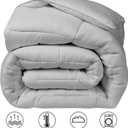 COHOME Premium Queen Size Comforter, All-Season Quilted Down Alternative Duvet Insert, Luxury Hotel GentleSoft Comforter with Anti-Clump Tech & 8 Tabs - Reversible - Light Grey 88 x88 inches