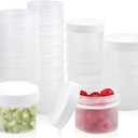 RETON 5 oz Food Containers with Screw Lids, 36 Pack Plastic Food Storage Containers for Small Deli Sauce Fruit Jars, Small Reusable Ice Cream Containers with Lids for Food Meal Prep Snack