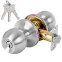 RAFECIEE Keyed Entry Door Knob with Lock and Key, Exterior and Interior Door Lock for Bedroom, Entry Door Handle for Front Door, Satin Nickel