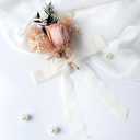 LaRibbons Chiffon Pre - Made Hair Bows Ribbon for Women Girls - Ivory Chiffon Ribbon Bows for Gift Wrapping & Wedding Decor, 24PCs