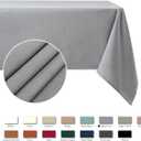 maxmill Tablecloth Stain Resistant Waterproof Wrinkle Resistant Spillproof Washable Soft Slubby Texture Table Cloth for Dining Room, Banquet Parties Event Dinner, Rectangle 60 x 140 Inch, Light Grey
