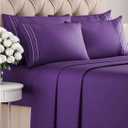 Queen 6 Piece Sheet Set - Comfy, Breathable & Cooling - Hotel Luxury Bedding for Women, Men, Kids & Teens - 1 Flat & 1 Fitted Sheet & 4 Pillowcases w/ Deep Pockets - Ultra-Soft & Wrinkle Free - Purple (37 - Purple)