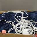 ESTINGO Heated Blanket Electric Blanket Full Size, Heating Blanket with 1-10 Hours Adjustable Timer & 6 Heating Levels, Heated Throw Blanket with Full Body Soft Sherpa, 72"x84", Navy Blue