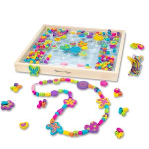 Melissa & Doug Created by Me! Bead Bouquet, Deluxe Wooden Jewelry Making Kit, 220+ Bright Colored Beads & Cords, DIY Necklace & Bracelet Making Kit, Arts & Crafts Toddler Toys for Kids Ages 4+