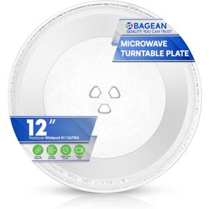 Microwave Plate Replacement for 12 W10337247 W11367904 Whirlpool Microwave Glass Plate - Rotating Oven Microwave Turntable Plate - Spinning Dish Tray Turntables For Better Reheating and Cooking