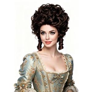 Rugelyss Short Wavy Brown Wig Big Bouffant Beehive Wigs for Women fits 70s 80s Costume or Halloween Vintage Cosplay Party