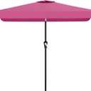 AreShark 6.5 x 10 FT Rectangular Valance Patio Umbrella, Outdoor Umbrella with Tilt and Crank, Market Table Umbrellas W/ 6 Ribs UV Protection for Garden, Deck, Backyard and Pool, Rose Pink