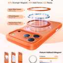 TORRAS Upgrade 360 Magnetic Stand for iPhone 17 PRO Case with Camera Control Button, Fit for MagSafe, Mil-Grade Protection, Slim Soft Edge Translucent Back for iPhone 17Pro 6.3 inch, Orange