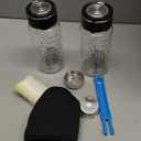 2 Pack Glass Bottles with Lids, 12 Oz Wide Mouth Shaker Bottle with Sleeve, Leakproof Glass Mixing Sports Drinking Bottles for Protein Mixs, Juice, Vitamin