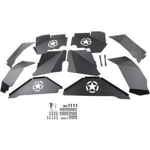 MAIKER Compatible with Front and Rear Inner Fender Liners w/Five Star Logo 2007-2017 Jeep Wrangler JK JKU 4WD Lightweight Aluminum Design Black, 10 Piece