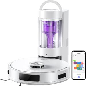 Robot Vacuum and Mop Combo, Robot Vacuum Cleaner with Bagless Self Emptying Station, 18000Pa Suction, LiDAR Navigation, ideal for Pet Hair, Carpet & Hard Floor, Compatible with App/Alexa/Voice Control