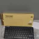 TECKNET 2.4G Wireless Keyboard - Mini Compact Keyboard with Media Hotkeys, 12-Month Battery Life, Compatible with PC, Desktop, Laptop, Smart TV - Black