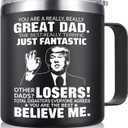 Christmas for Dad Gifts - You're A Really Great Dad Coffee Mug - Funny Birthday Gifts for Men Fathers Husband and Grandpa from Daughter, Son (14oz, Black)