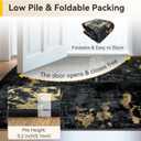 RELEANY Washable Square 9'x9' Area Rug for Living Room Black Gold | Carpet for Bedroom, Kitchen, Office, Hallway and Entryway, Printed Pattern, NonSlip, Soft, StainResistant, Easy to Clean